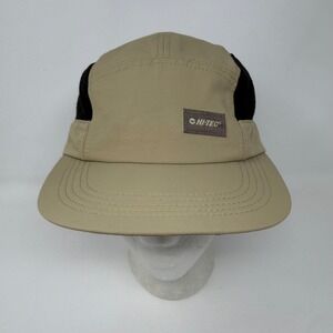 Hi-Tec 5 Panel Camper‎ Hat Tan Black Fleece Side Panels Adjustable Strapback